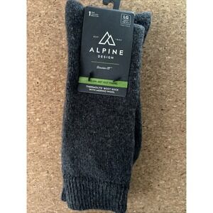 Alpine Design‎ Boot Socks Mens LG NEW Thermolite Merino Wool Heavyweight Calf